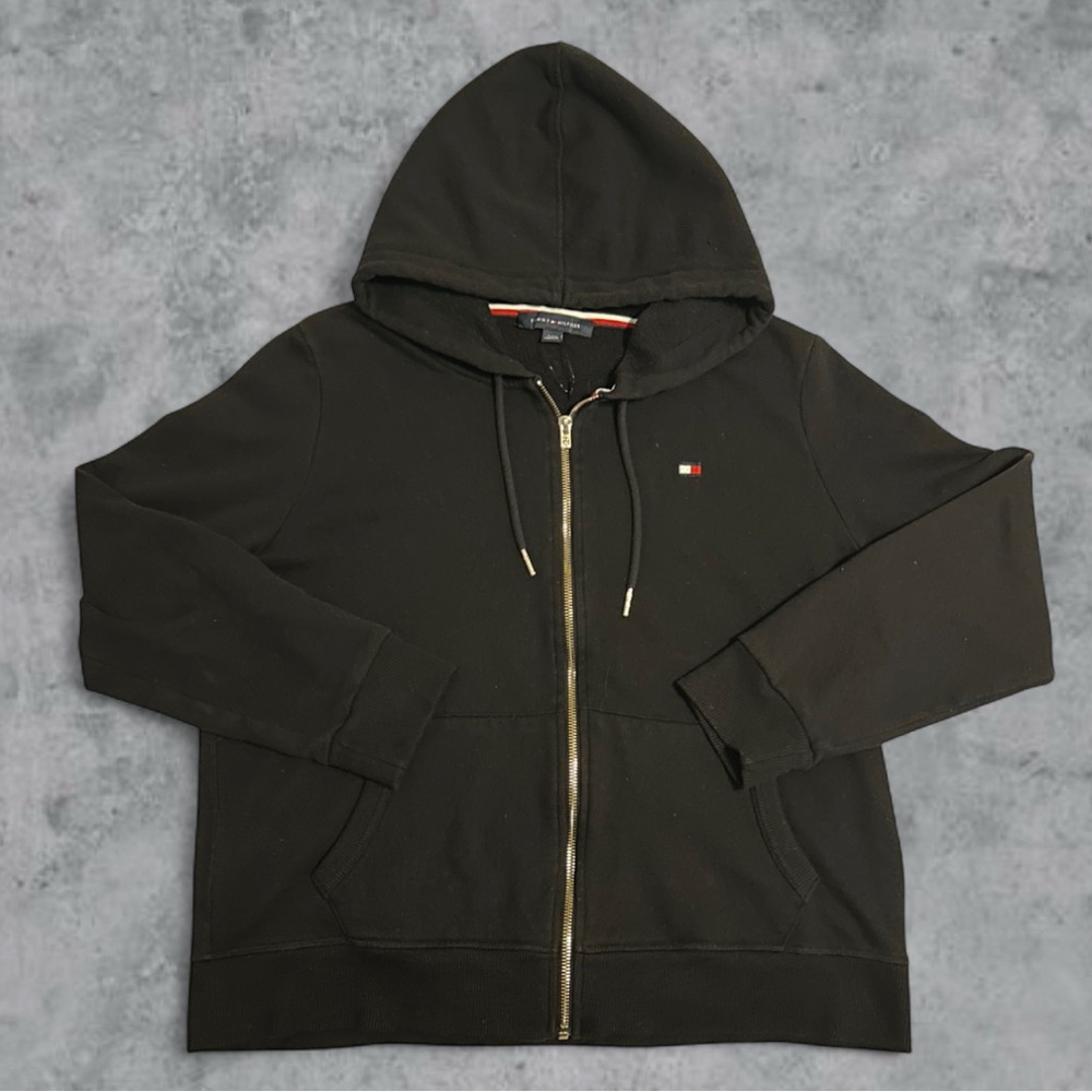 TOMMY HILFIGER Zip Up French Terry Logo Hoodie Jacket